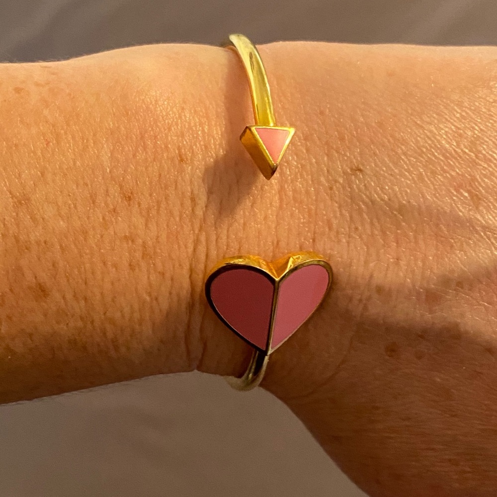 Kate Spade Heart cuff bangle in pink